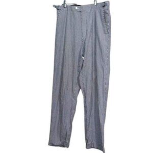 Henry Jacobson Mens Blue & White Striped Pants 34W 34L Cotton Blend